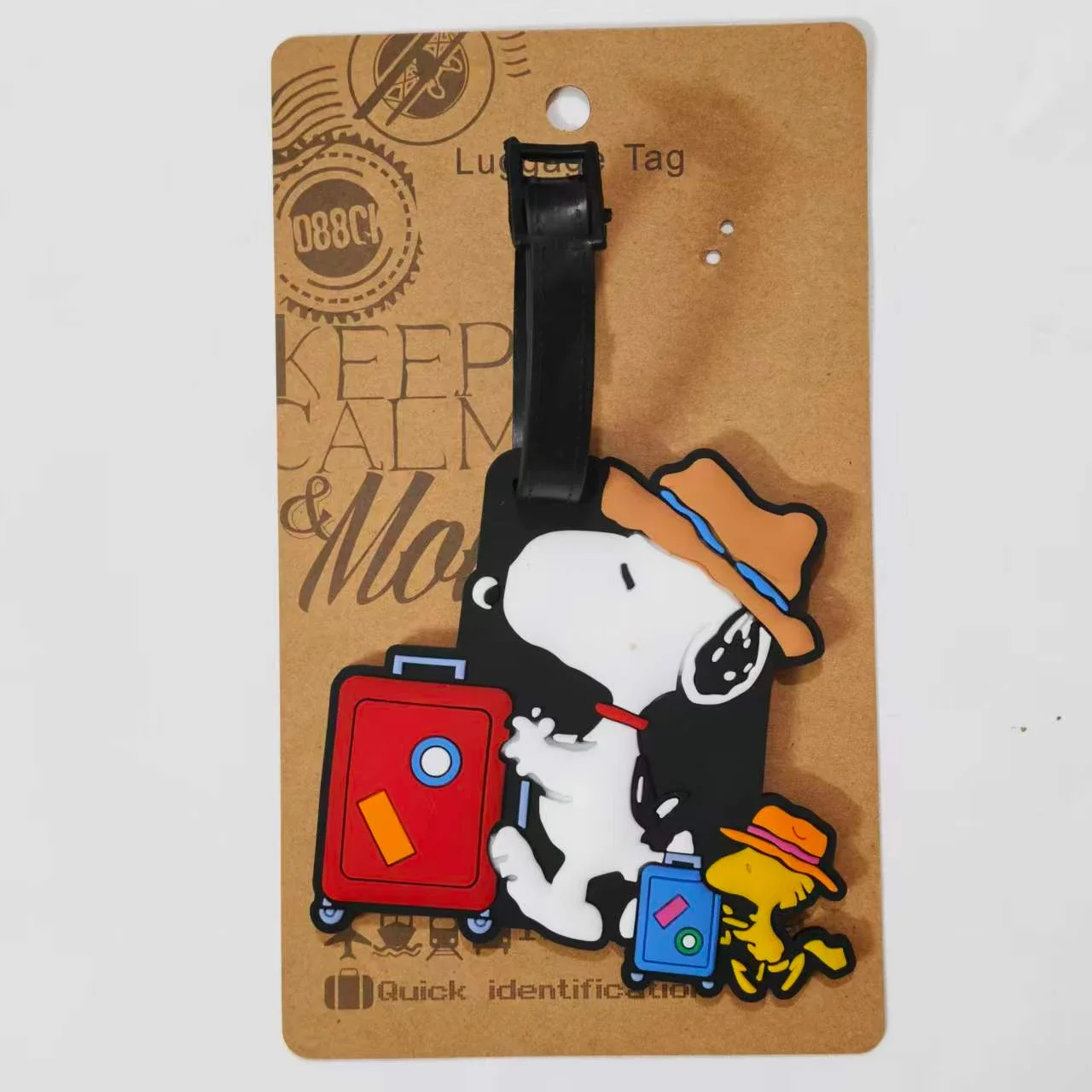 Niedlicher Snoopy Cartoon Silikon-Gepäckanhänger, Anti-Verlust-Koffer-Identifikator, Bordetikett, Weiches Wasserdichtes Reisegepäck-Namensschild – Detail 11