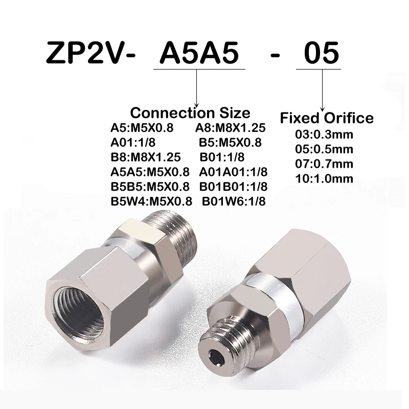 ZP2V-A5/A8/A01/B5-03/05/07/10 Vacuum Logic Valve Safety Internal External Thread Pressure Check Valves