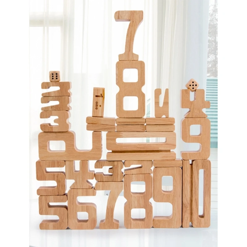 Puzzle impilabile in legno Attività educative Giocattolo per 3 + anni Blocchi impilabili Regalo per bambini D5QF