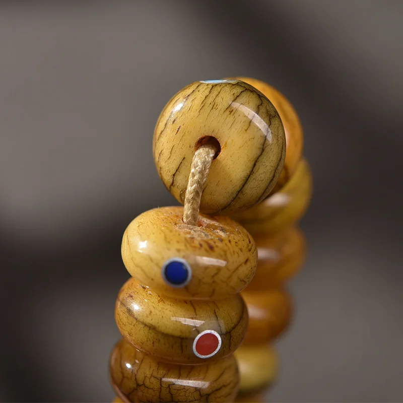 Semi-finished 108 Buddhist Prayer Multi-treasure Inlaid Backflow Yak Bone Plain Beads
