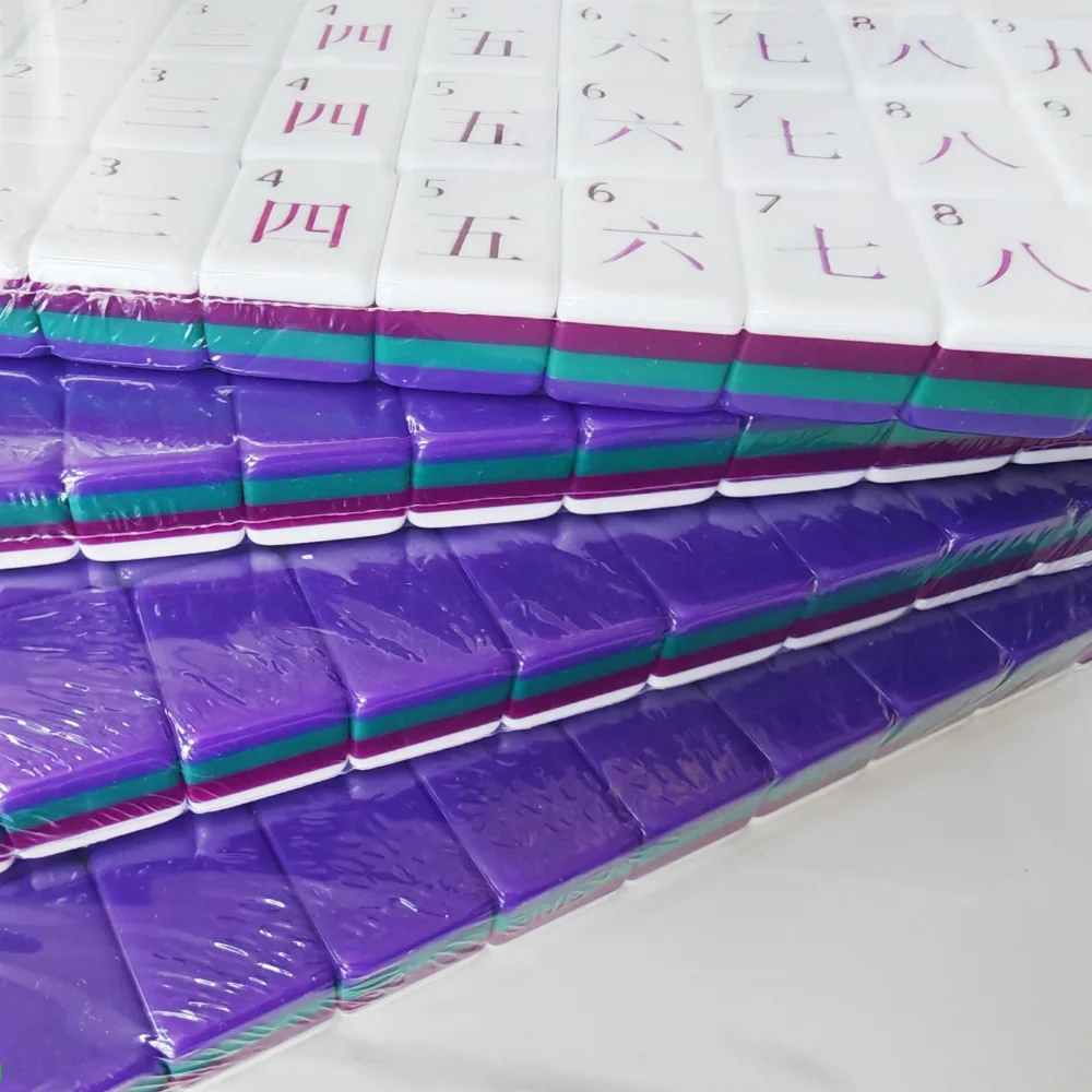 

Hot Sale Dark Purple 4-Layer Acrylic American Mahjong Tile Set 160 Portable Mah Jongg Surprise Gifts for Leisure Home Party Game