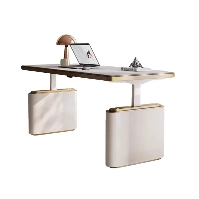 

Minimalist desk light luxury modern rock slab electric lifting desk advanced design desk