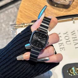 Hot Sale Luxury Brand Black Watch Women Fashion Quartz Watches Ladies Adjustable Stainless Steel Strap Wristwatches Reloj Mujer