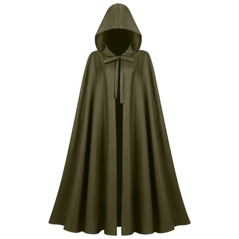1pcs Medieval Hooded Cloak Long Robe for Role Play Wizard Witch Costume Cosplay Masquerade Party Stage Performance Decoration