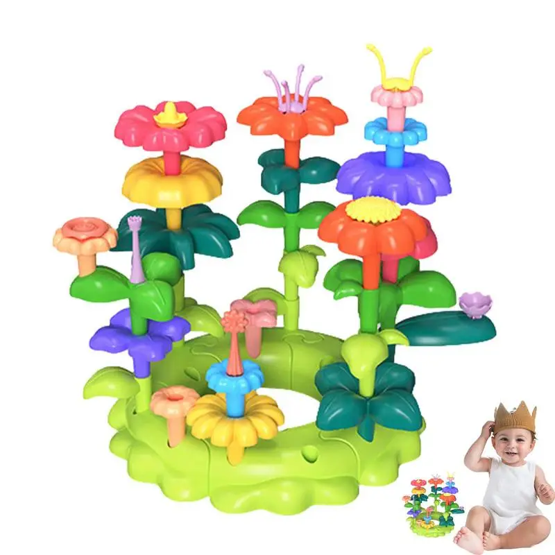 

DIY Beads Flowers Toys For Girls Children Flower Arrangement Toy Acquire Plant Knowledge Assembling Garden Educational Toys