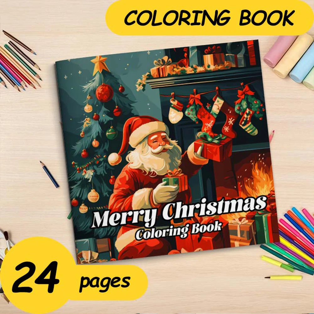 Merry Christmas Coloring Books For Adults And Teenagers Feature Christmas Elements To Bring You Warm Moments Christmas Gifts