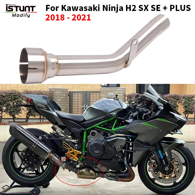 

For Kawasaki Ninja H2SX SE + PLUS H2SE H2 SX 2018 - 2021 Motorcycle Exhaust Escape Muffler Mid Link Pipe