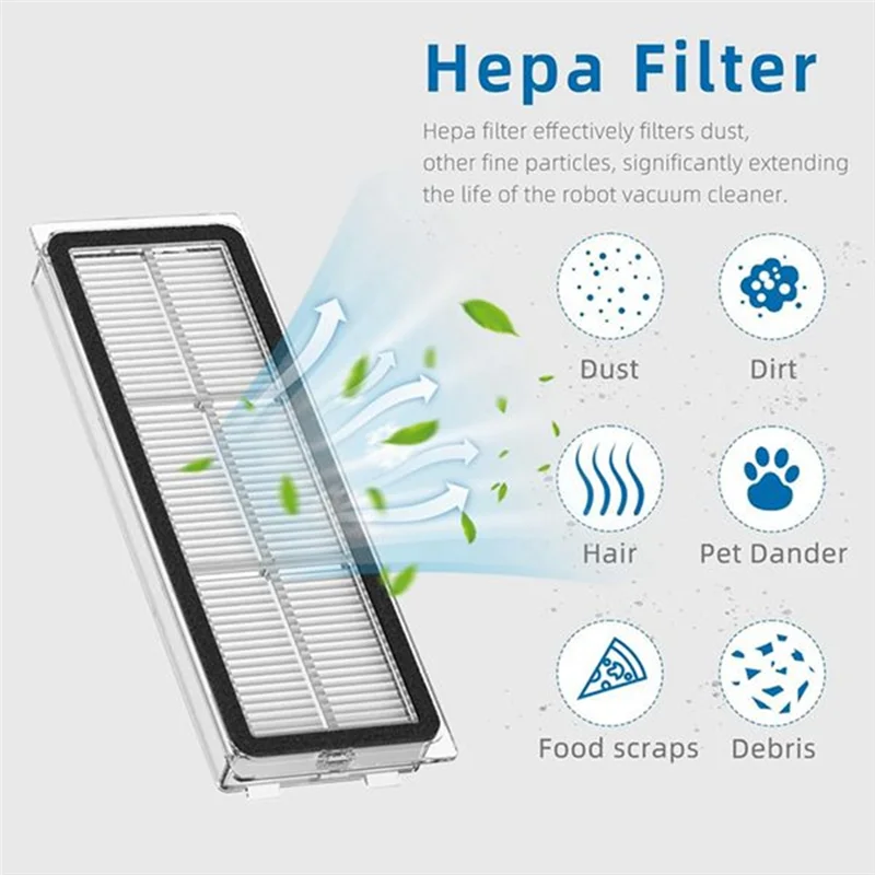 B99A-8PCS Replacement Parts For Mova S10 Plus/ Mova S10 Vacuum Cleaner Accessories Main Brush Roller Side Brush Filters Mop Clot