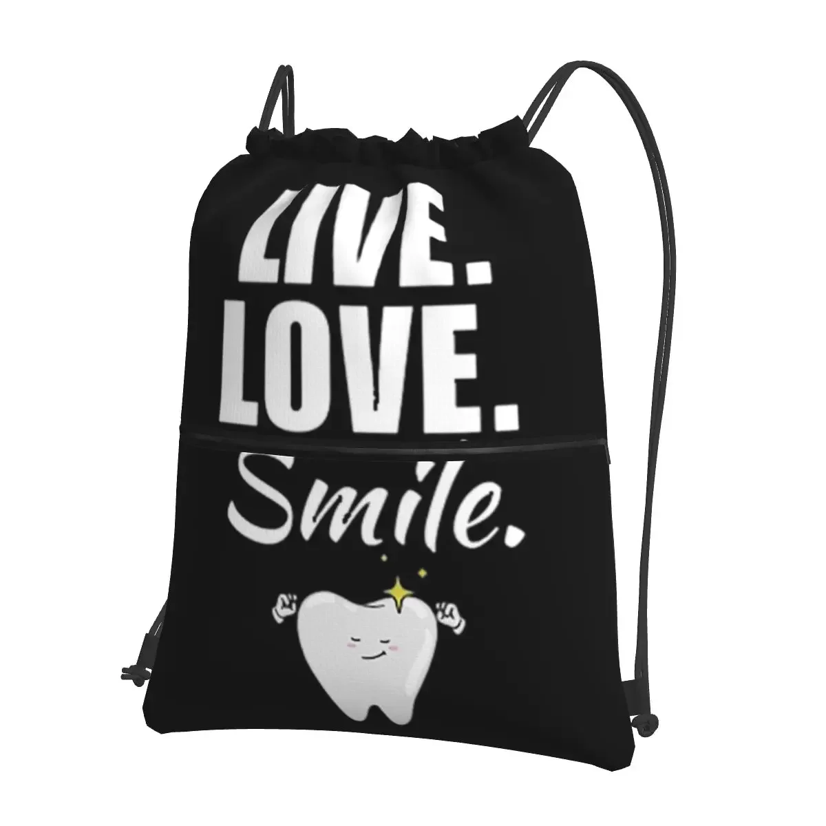 

Live, Love, Smile Dentist Dental Teeth Tooth Doctor Portable Backpacks Drawstring Bag Fashion Book Bags For School Students