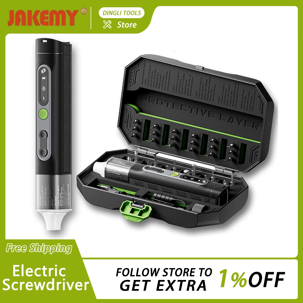 Jakemy JM 8196 3.7V Electrical Screwdriver Set Smart Cordless USB Rechargeable Electric Screwdrivers With Flashlight Power Tool