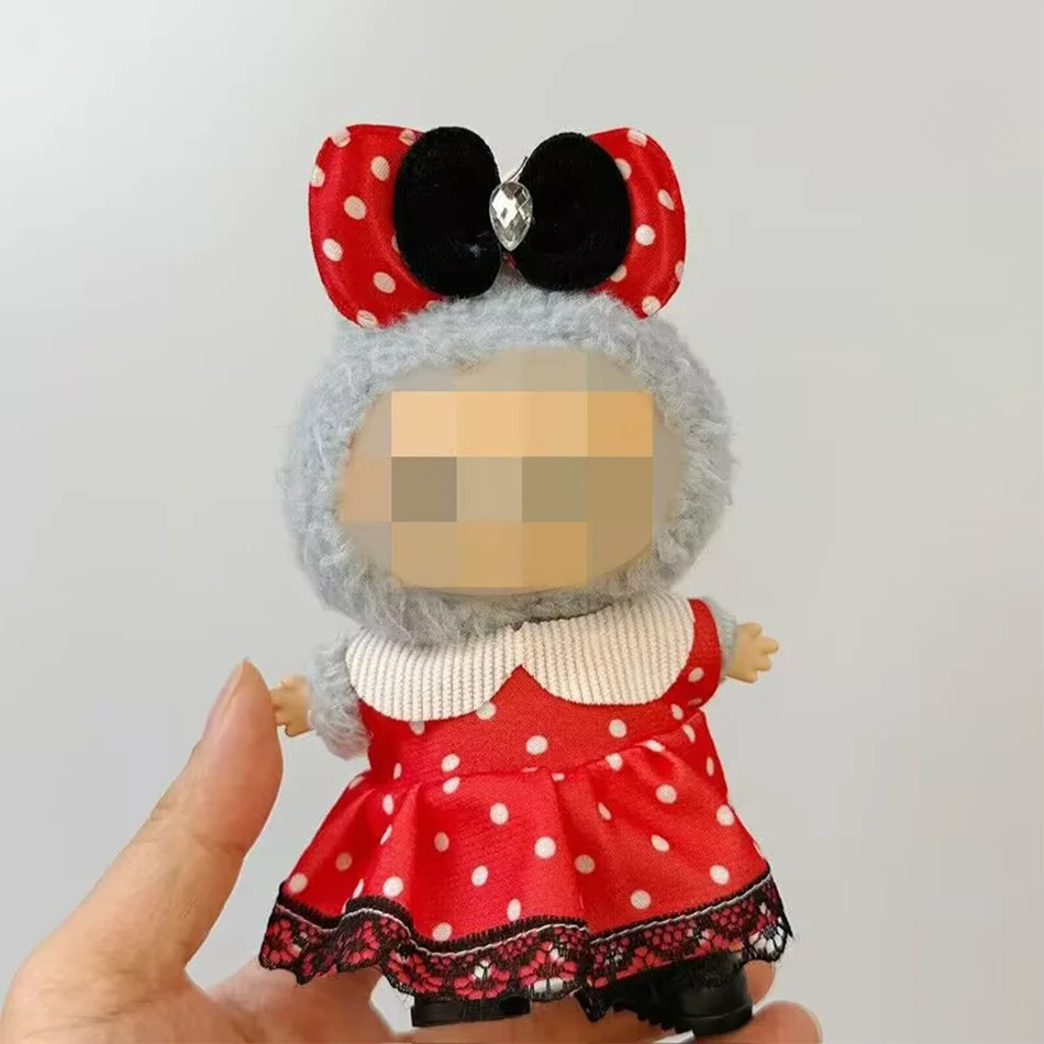 Ropa de muñeca Labubu Popular, colgante de 17cm, ropa para muñeca Labubu, conjunto de pantalones con correa de campo de primavera, accesorios de ropa para muñeca Labubu