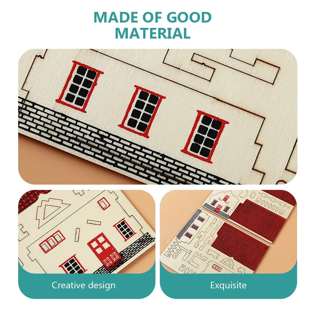 

2 набора деревянных пазлов: интерактивный обучающий инструмент для развития воображения и творчества через 3D-игру в строительстве домов