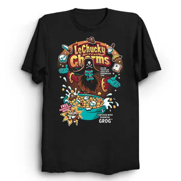 LeChucky Charms Monkey Island T Shirt LeChuck Cereal Box