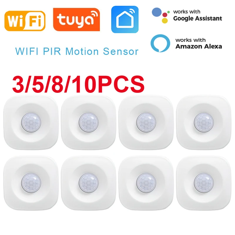 

Alexa Tuya WiFi Motion PIR Sensor Detector Alarm Smart Life APP Wireless Home Security System Human Body Movement Detector