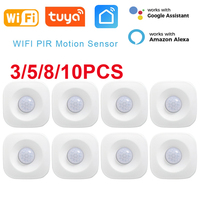 Alexa Tuya WiFi Motion PIR Sensor Detector Alarm Smart Life APP Wireless Home Security System Human Body Movement Detector