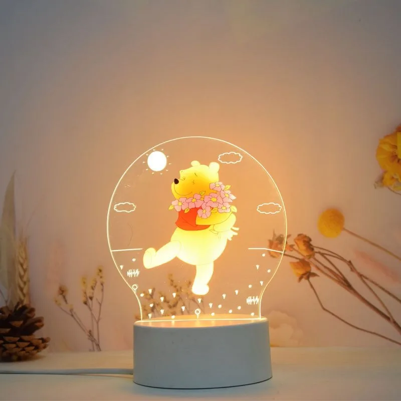 Winnie the Pooh animation peripheral cartoon 3D table lamp LED night light bedroom decoration lamp children's Christmas gift