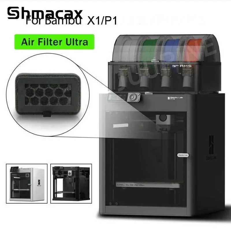 1 قطعة ملحقات طابعات ثلاثية الأبعاد لمختبر بامبو HEPA 13 + فلتر هواء كومبو من الكربون المنشط الترا لاستبدال X1C P1S P1P #4