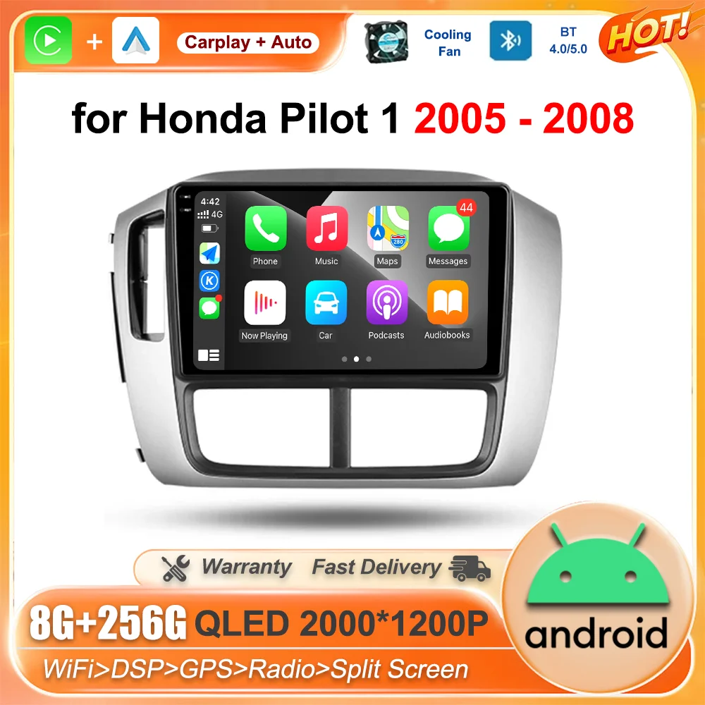 

Wireless Carplay Android OS for Honda Pilot 1 2005 - 2008 GPS Navi Car Radio Multimedia HD Video Player 9 inch QLED Touch Screen