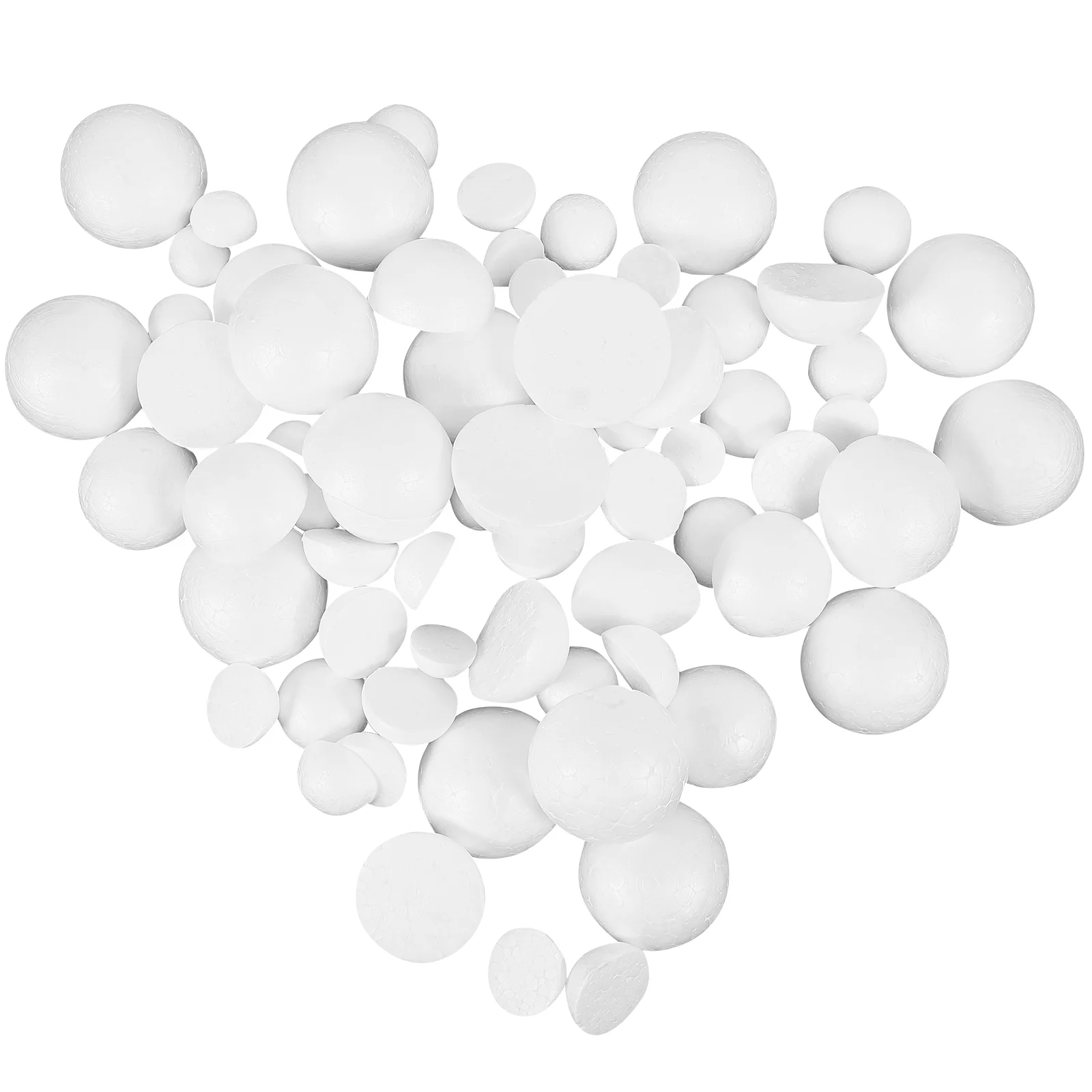 150 Pcs Children DIY Foam Craft Semi Ball Foams Balls Christmas Circle Crafts White Bride