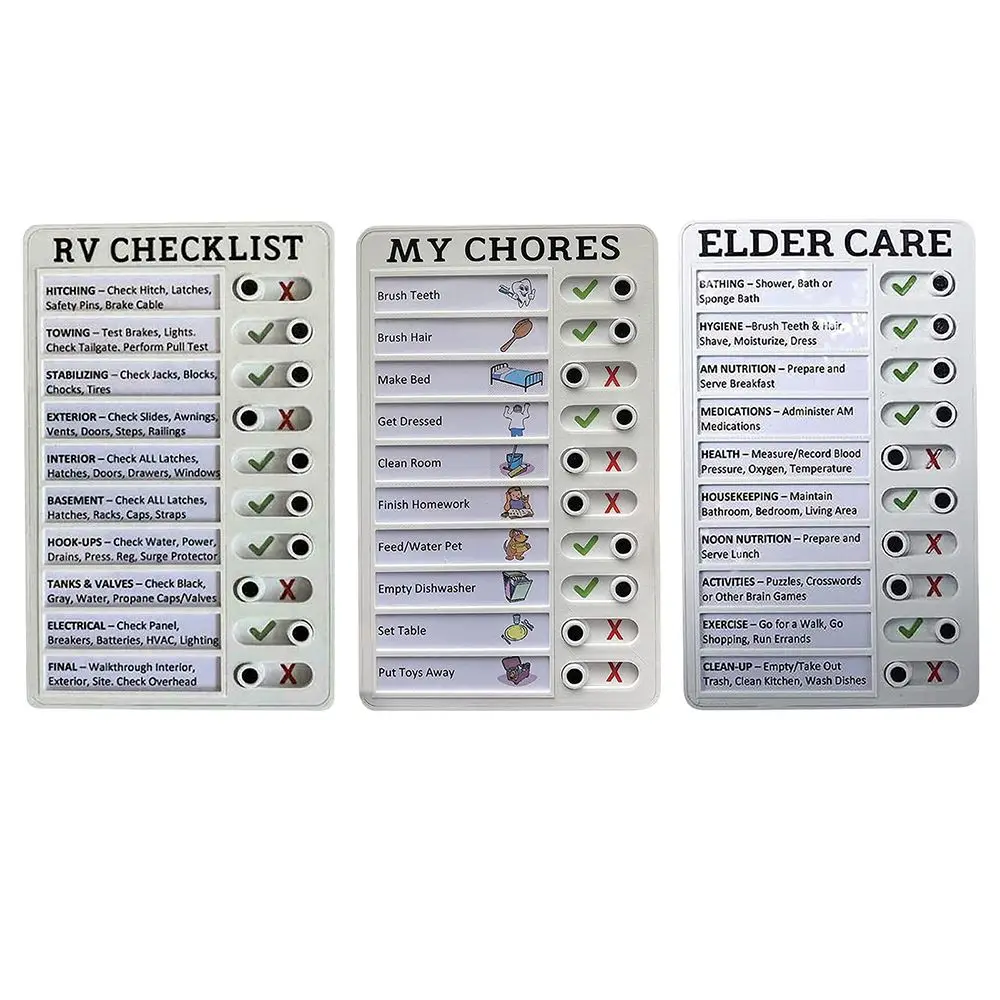 معلقة على الحائط RV CHECKLISR أعمالي محمولة تذكير الوقت لوحة ملاحظات منزلية لوحات مذكرة للتخطيط #4