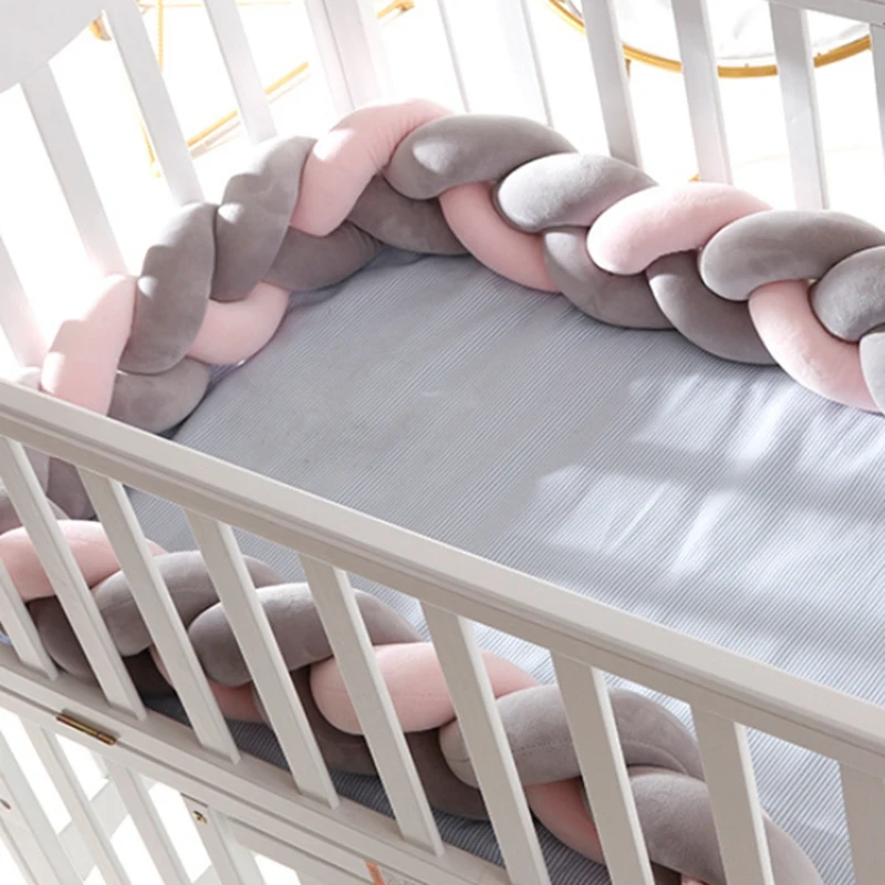 Baby Twisted Bed Surround Plush Children Room Decorative Anti-Collision Strip Softs Cottonrope Bed Hand-Woven Mat 400Cm