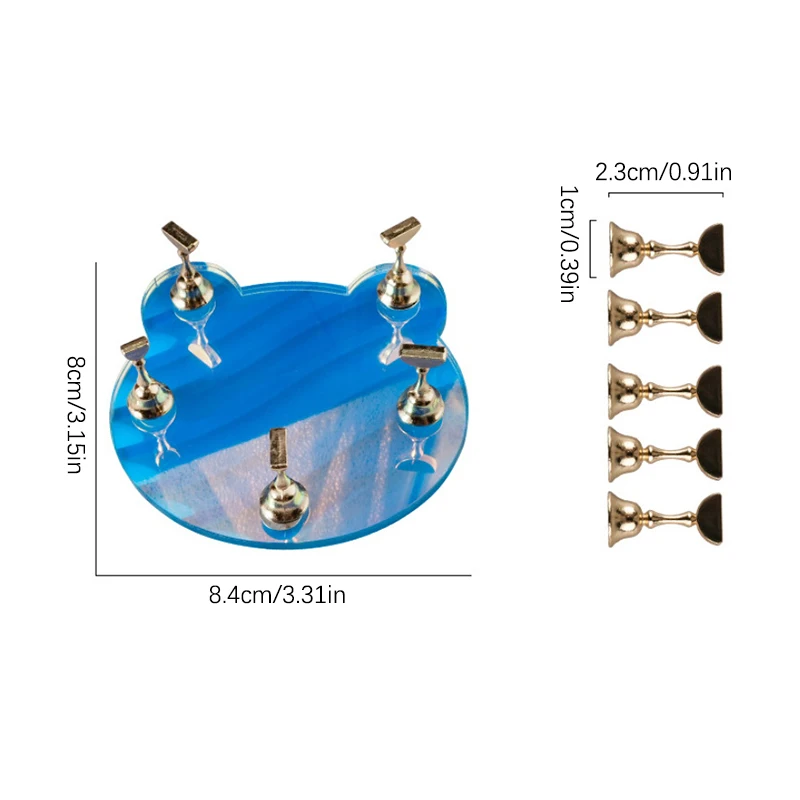 Soporte para uñas con forma de pentagrama para prensa de uñas, estantes de resina Aurora para mostrar uñas, soporte magnético, herramientas organizadoras de manicura