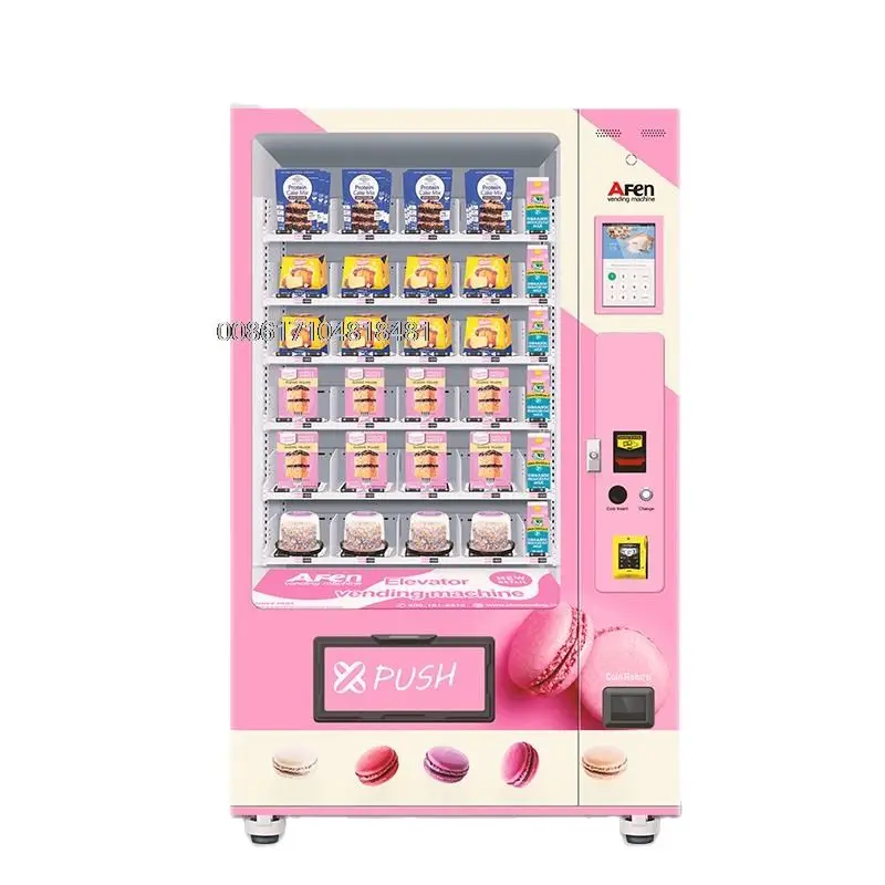 Lift System Refrigerator Cupcake Vending Machine Salad Fresh Food Vending Machine For Sale