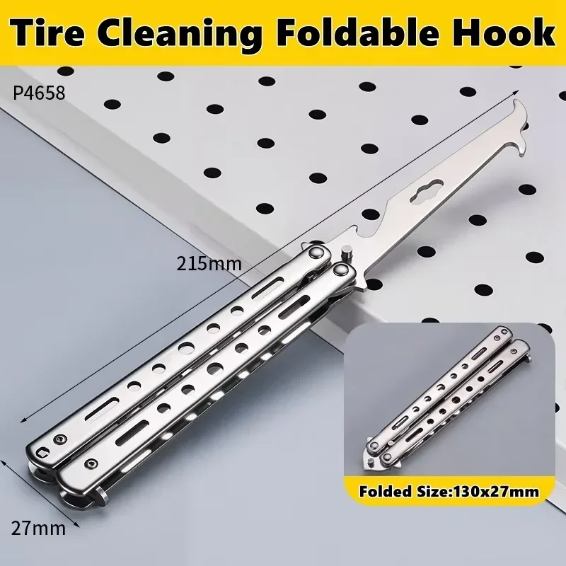 

Stainless steel folding car tire cleaning hook, stone digging hook, auto stone picking tools
