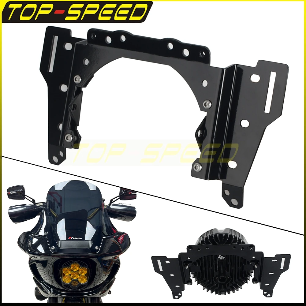 

For Baja Design LP6 Headlight Motorcycle LED Headlight Mounting Bracket For Harley Softail Low Rider ST 117 FXLRST FXRST 2022-25