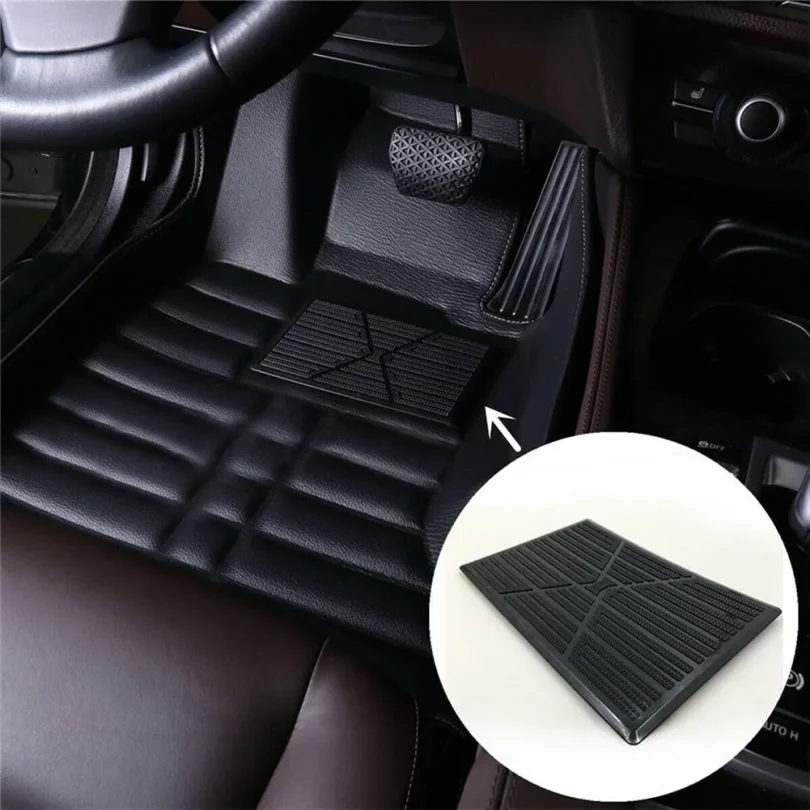 Universal Car Carpet Plate Floor Pad Heel Foot Mat Pedal Patch Cover Black Pvc Waterproof Anti-skid Pad Automobile Accessories