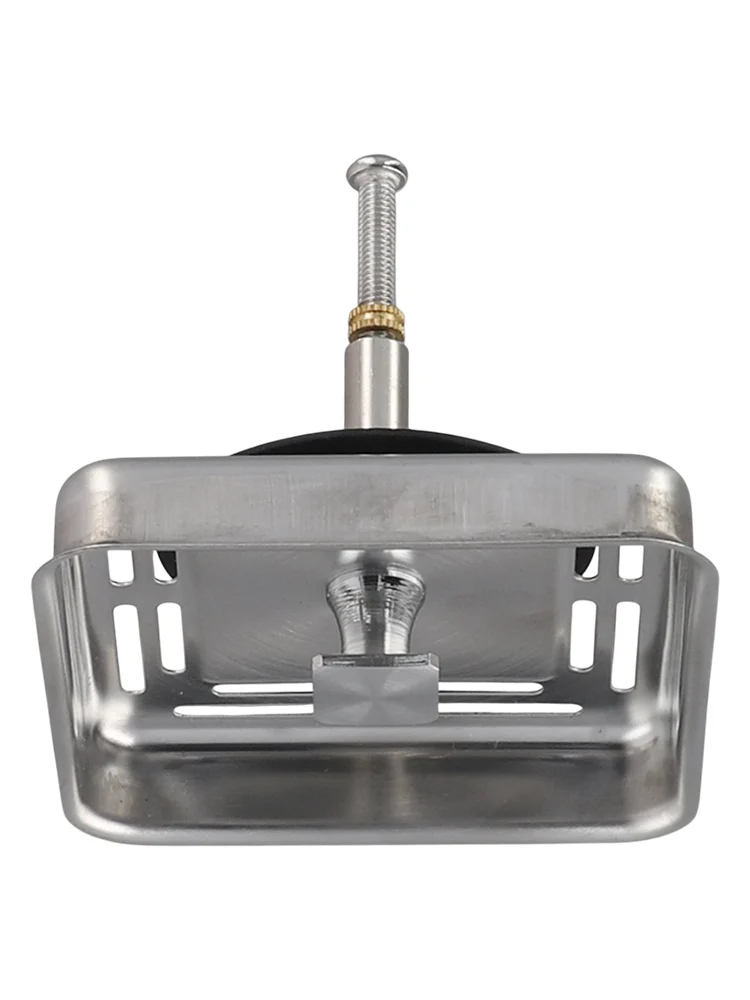 Square 79mm Stainless Steel Kitchen Sink Strainer And Drainer Stopper For Clog Prevention Easy Clean Dishwasher Safe Drain Tool