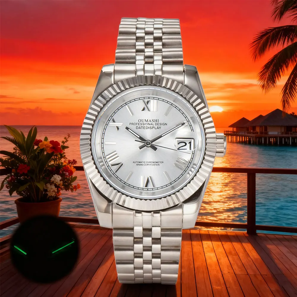 Orologio da 39MM/36MM NH35 Orologio automatico da coppia Orologio da polso personalizzabile con datario alla moda casual Quadrante colorato impermeabile