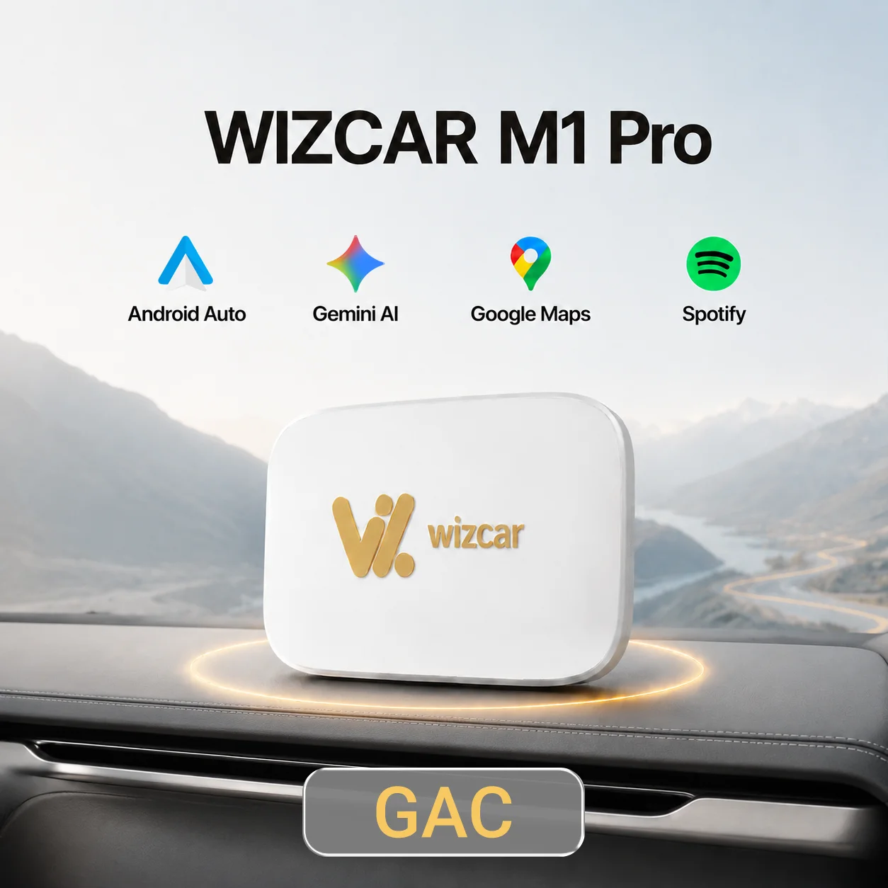 

For GAC S7 2025 | WIZCAR M1 Pro Wireless Android Auto Support Google Waze Maps Spotify Music Navigation For Android Phone