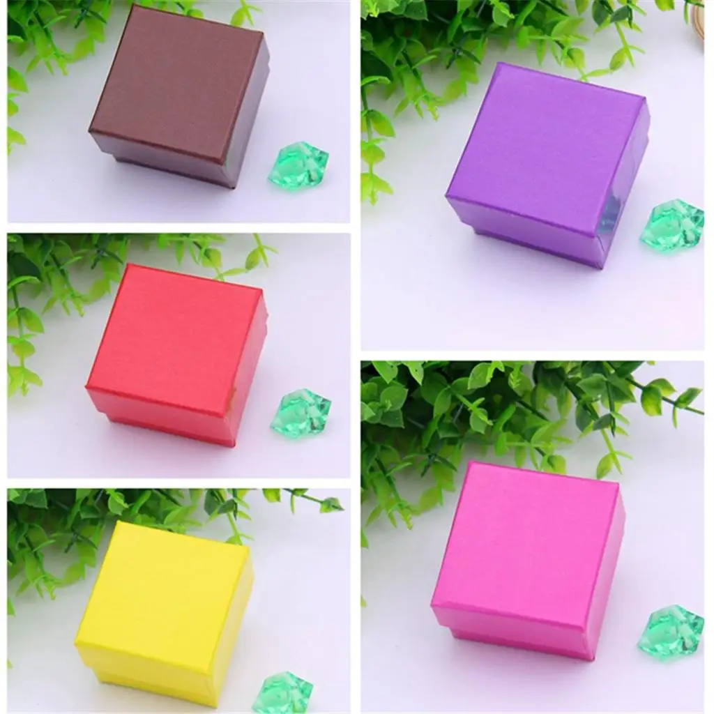 صناديق هدايا مجوهرات من الورق المقوى ، حفل زفاف ، 5 ألوان ، بالجملة ، 24 روض