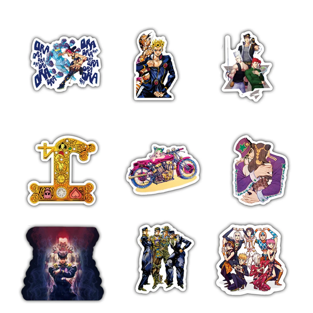 10/30/50PCS Cartoon Anime Jojo Bizarre Adventure Creative Graffiti Sticker Bike Skateboard Car Helmet Laptop Computer Wholesale