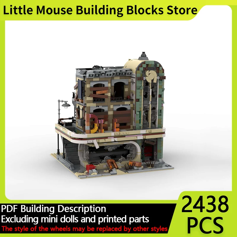

City Street View Model MOC Building Bricks City Center Restaurant Modular Technology Gifts Holiday Assemble Children Toys Suit