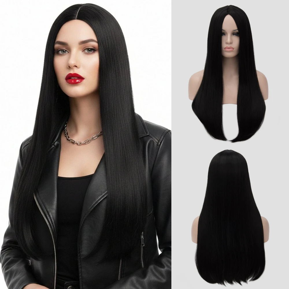 

Long Straight Black Synthetic Wig Heat Resistant for Women African Style Cosplay Daily Wear