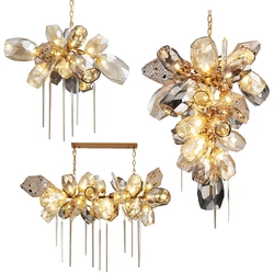 Post-modern Glass Pendant Lights Novel Home LED Hanging Lamp for Ceiling Luxury Living Room Decor Creative Lampara Techo Lustres