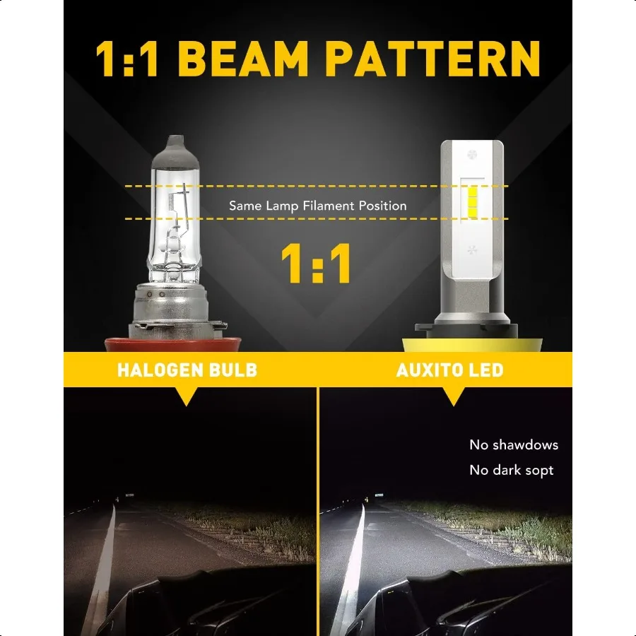 H11 H8 H16 LED مصابيح الضباب أو DRL 6000 لومينز 6500K الضوء الأبيض البارد 300 Brightn CSP LED رقائق مصابيح الضباب استبدال ل Ca