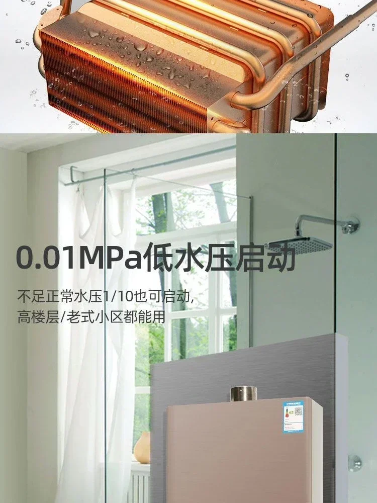 Household Forced Exhaust Gas Water Heater Indoor Balanced Low Water Pressure Natural Gas LPG