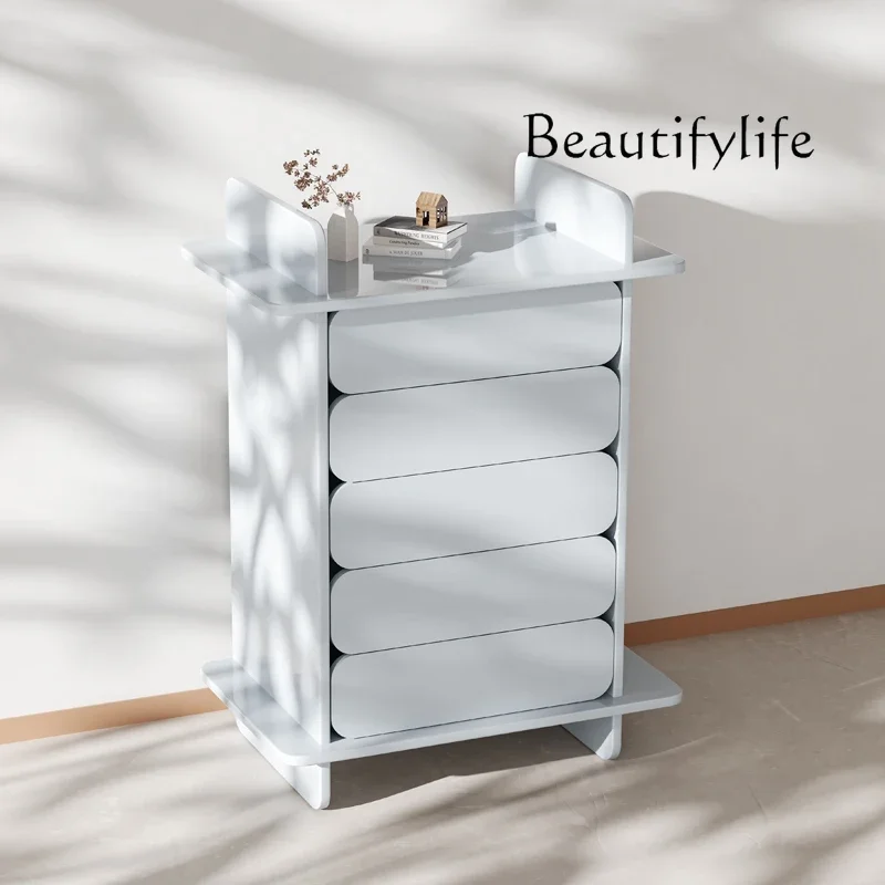 Leichte Luxustruhe aus massivem Holz, minimalistischer Spind im Schlafzimmer, einfacher moderner Eimerschrank, Farbaufbewahrungsschrank