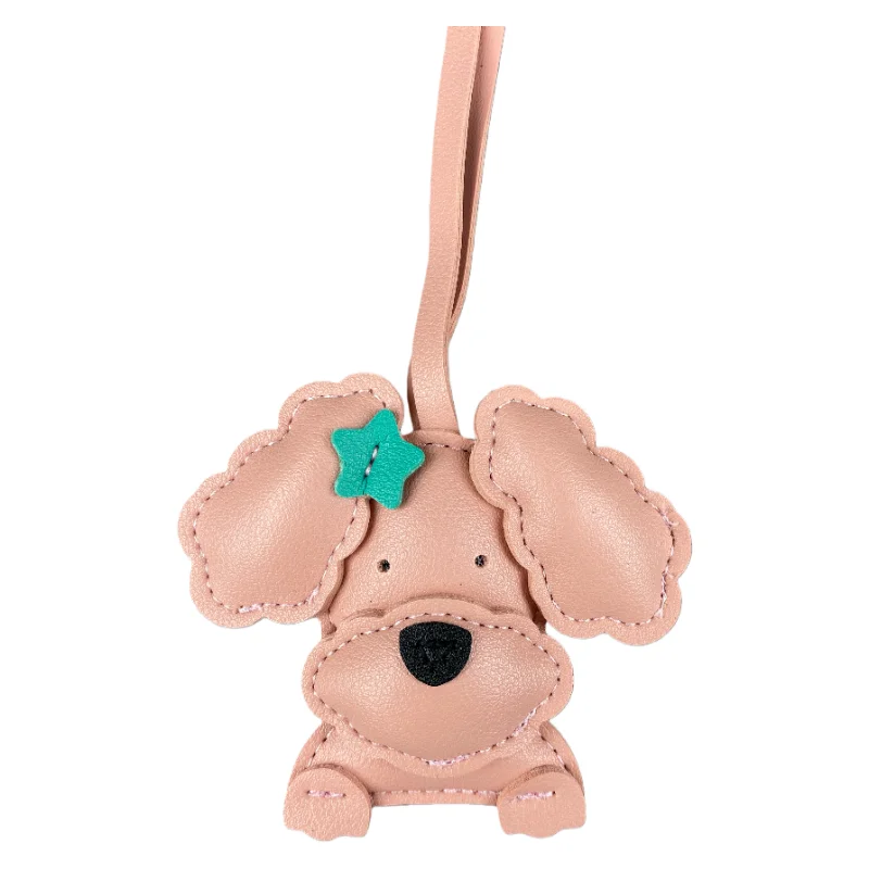 3D-Plüsch-Anhänger mit Pudel-Hundetasche – hergestellt aus robustem PU-Leder mit einer Stern-Haarspange, gut genäht und vollständig gefüllt, Geschenk – Detail 8