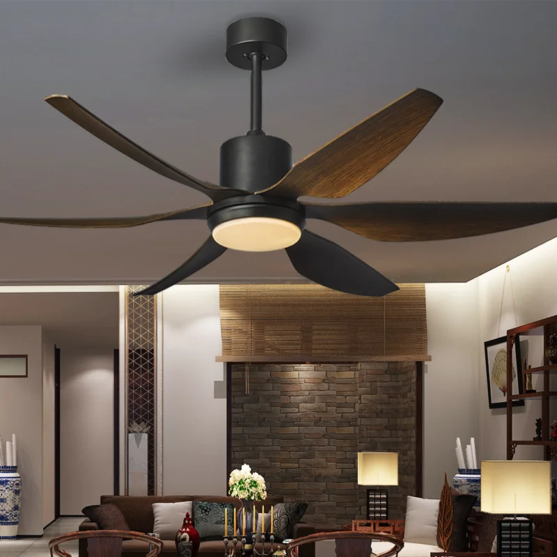 66 inch Nordic large country industrial wind ceiling fan LED light DC American retro remote restaurant living room ceiling fans