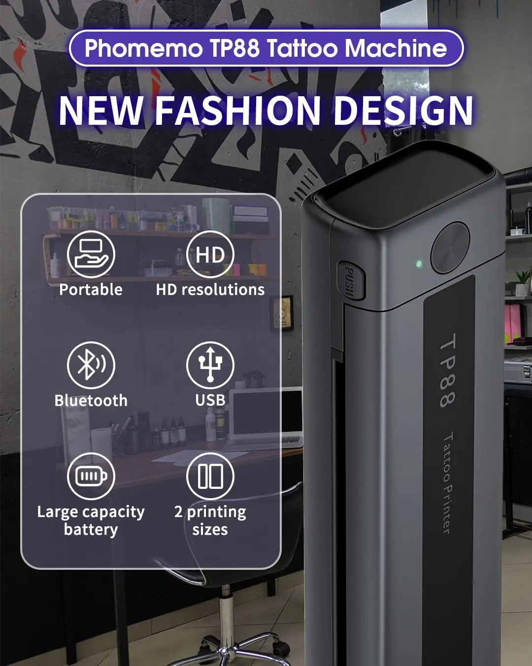 Tattoo Transfer Stencil Printer Phomemo TP88  Thermal Transfer Tattoo Machine for Tattoo Artists