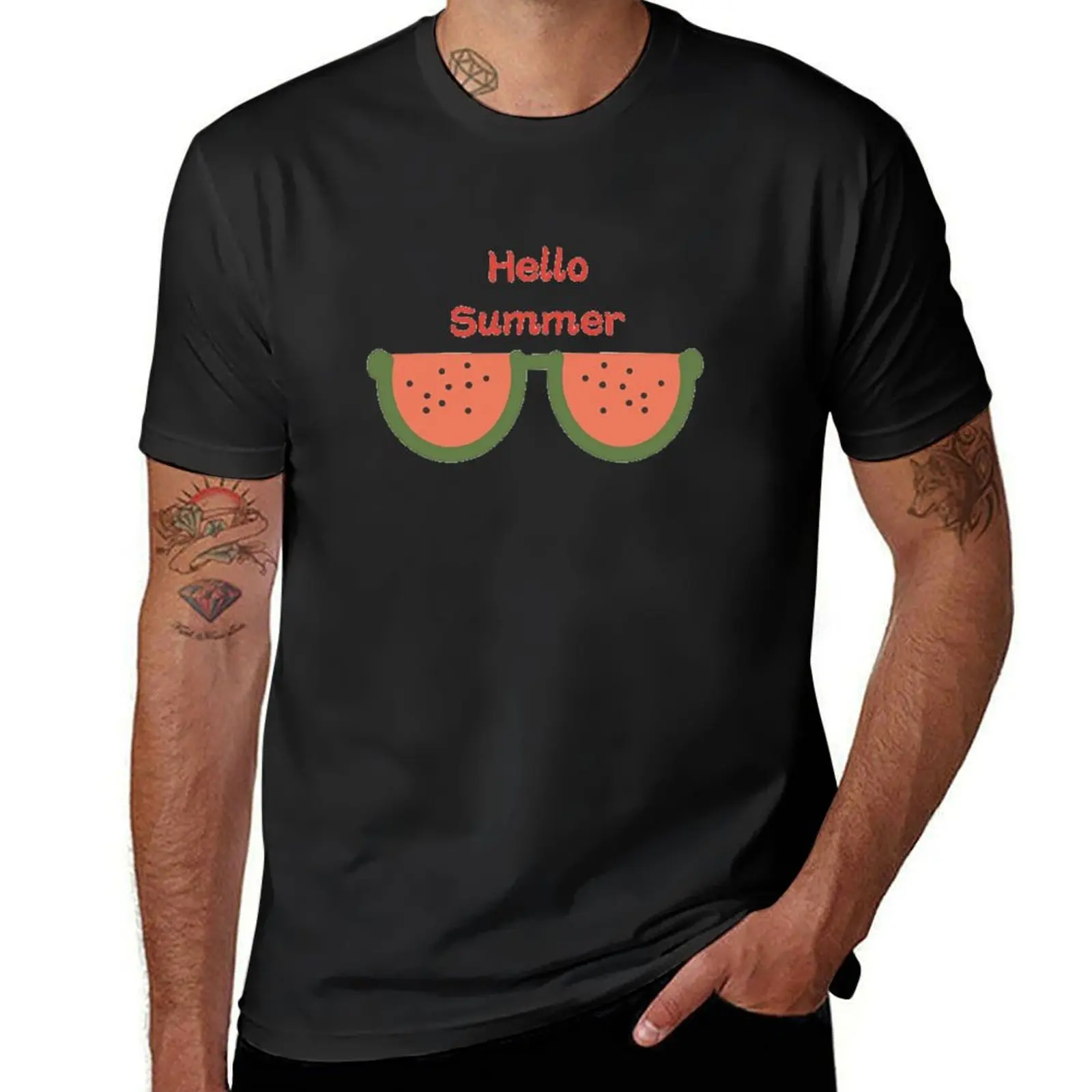 Sunglasses Summer Watermelon Hello Summer shirt,vacation Shirt, Beach Vibes Graphic Watermelon Shirt T-Shirt