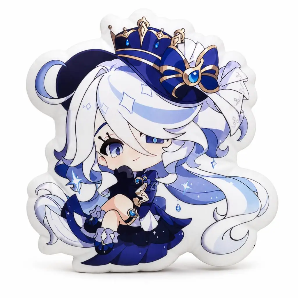 Genshin Furina Fontaine Hydro Archon Anime Gaming Plush Pillow Cushion Irregular Stuffed Throw Pillow Home Decor Gift Sofa Bed