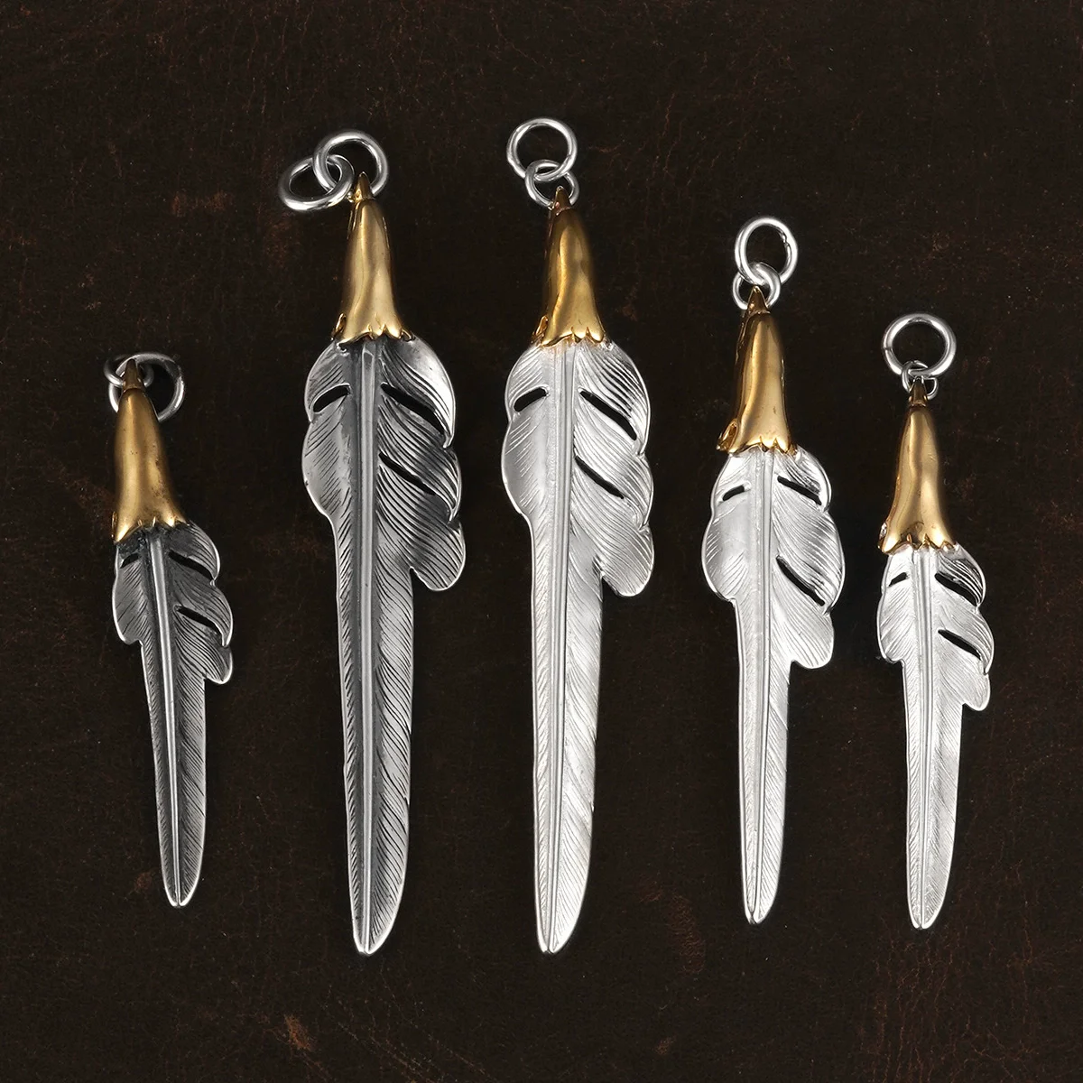 

S925 Silver Trend Hip Hop Eagle Head Feather Accessories Pendant for Men and Women Comes with Customized Necklace Accessories