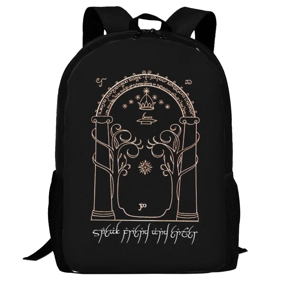 

Speak Friend And Enter Backpack Daypack Large Capacity Children BookBag School Bag Shoulder Bags for Men Women