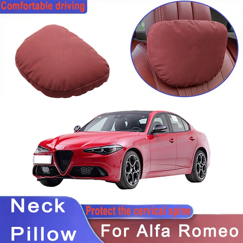 

Car Headrest Neck Support Seat Lumbar Cushion Neck Pillow For Alfa Romeo 156 159 147 4C 8C 166 Giulia Giulietta Mito Stelvio