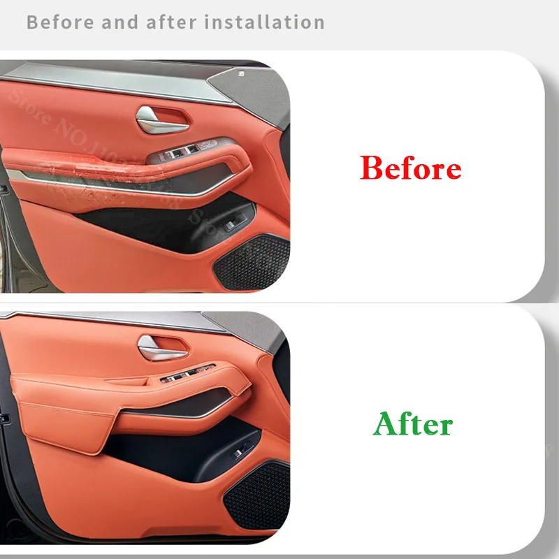 For BYD Atto 8 Tang L 2025 2026 Car Door Handle Covers Leather All Inclusive Door Handle Protection Pad Storage Bag Accessories